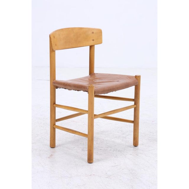 Mid-Century Wooden and Leather Dining Chair, 1960s-1970s For Sale - Image 14 of 16