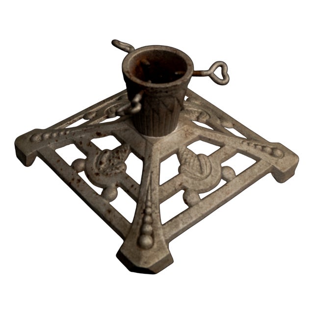 Art Nouveau Cast Iron Christmas Tree Stand, 1920s For Sale