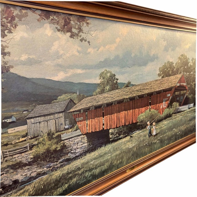 Wood 1960s Oversized Mid-Century Turner Mfg. Wall Art | “Nostalgic Summer” by Eric Sloane For Sale - Image 7 of 9
