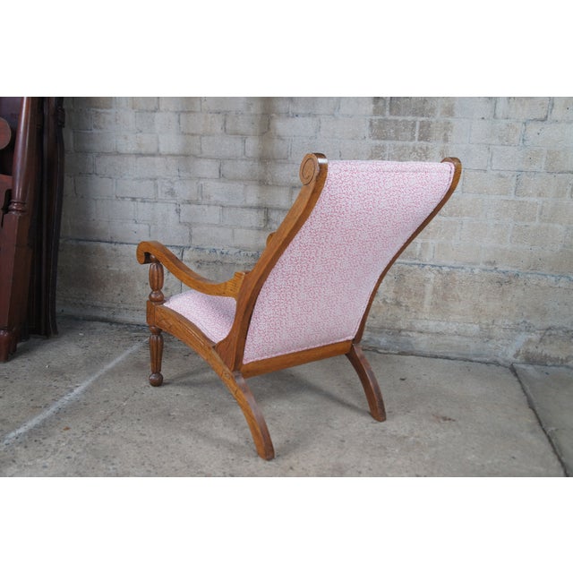 Antique Early 20th Century British Colonial Oak Plantation Lounge Arm Chair For Sale - Image 9 of 12
