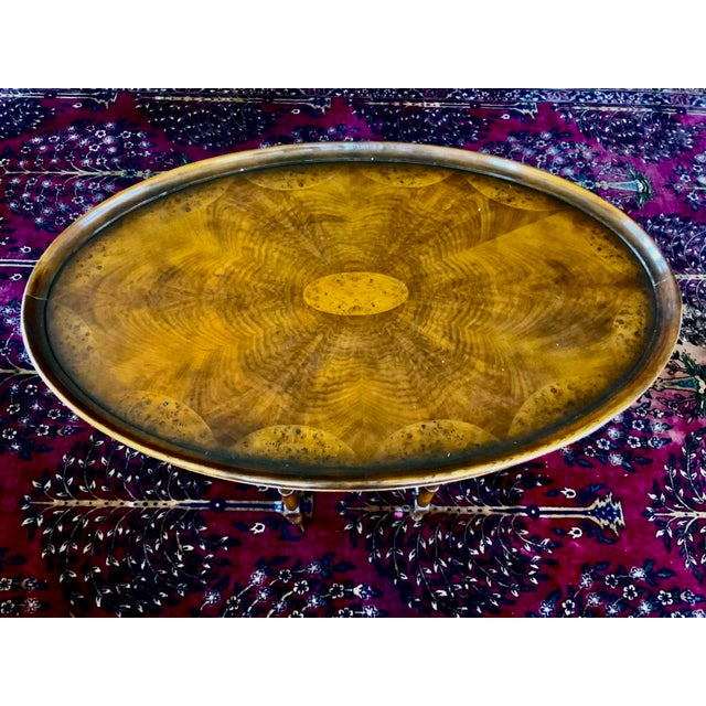 Late 20th Century Vintage Theodore Alexander Oval Faux Bamboo Coffee Table For Sale - Image 5 of 10