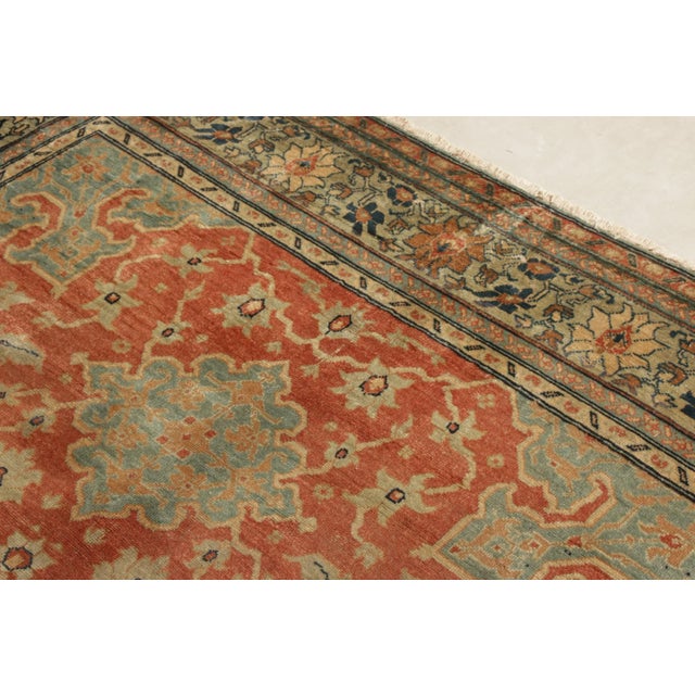 Rug & Kilim Hand-Knotted Antique Persian Farahan Rug in Red, Blue Medallion Floral Pattern For Sale - Image 4 of 10