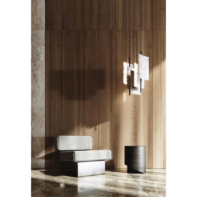 Not Yet Made - Made To Order Modern Ceiling Pendant Light - Led Panel Lamp - Brush Strokes - Large For Sale - Image 5 of 12