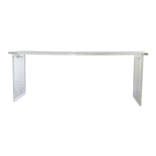 Vintage Thick Lucite Bench For Sale