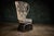 B&B Italia Patricia Urquiola Crinoline pair of armchairs featuring a distinctive floral woven backrest design and dark...