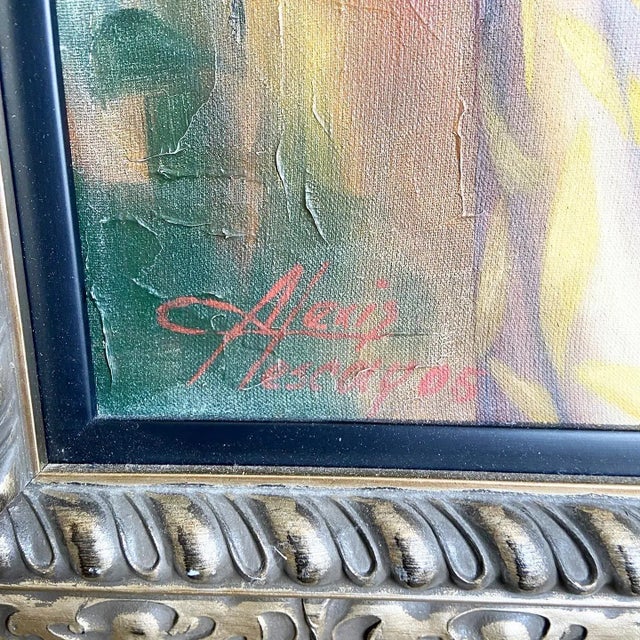 Vintage Signed and Framed Cuban Painting of Two Young Women Chairish