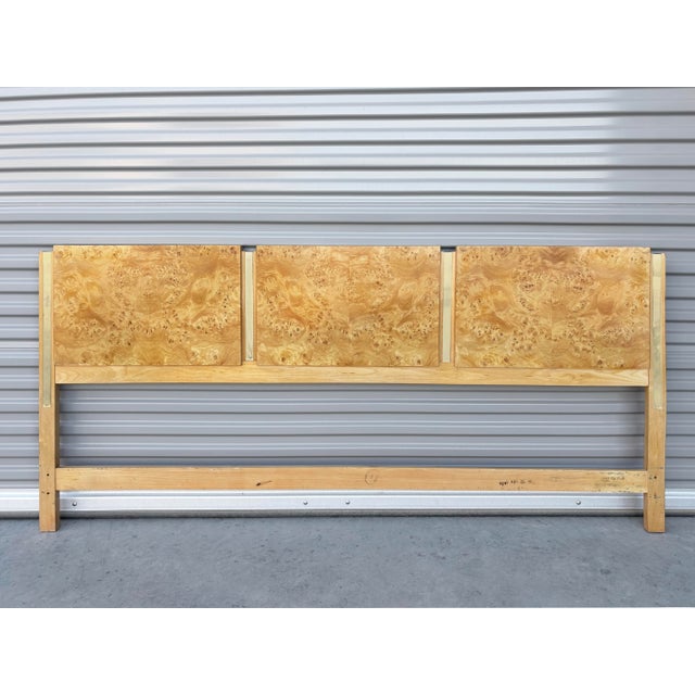 Mid-Century Modern 1970s Mid Century Burl Wood Queen Headboard by Thomasville For Sale - Image 3 of 11