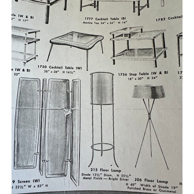 1950s T. H. Robsjohn-Gibbings Brass Tripod Floor Lamp Style #215 For Sale - Image 12 of 12