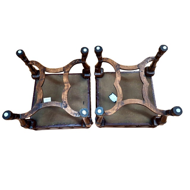 Pair of 20th-Century, Louis XIV-style Walnut Ottomans For Sale - Image 13 of 13