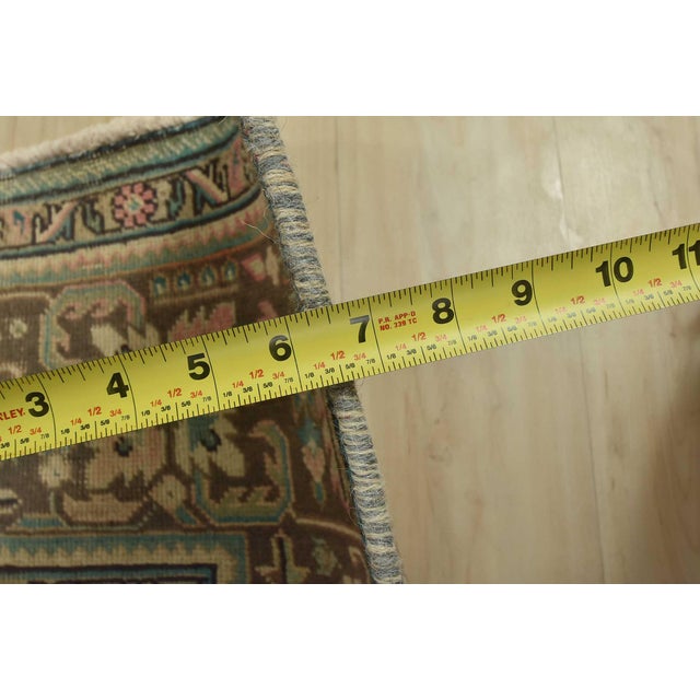 Tabriz Rug 9’8” X 12’9” Pink Wool Vintage Distressed Hand-Knotted Carpet For Sale - Image 13 of 15