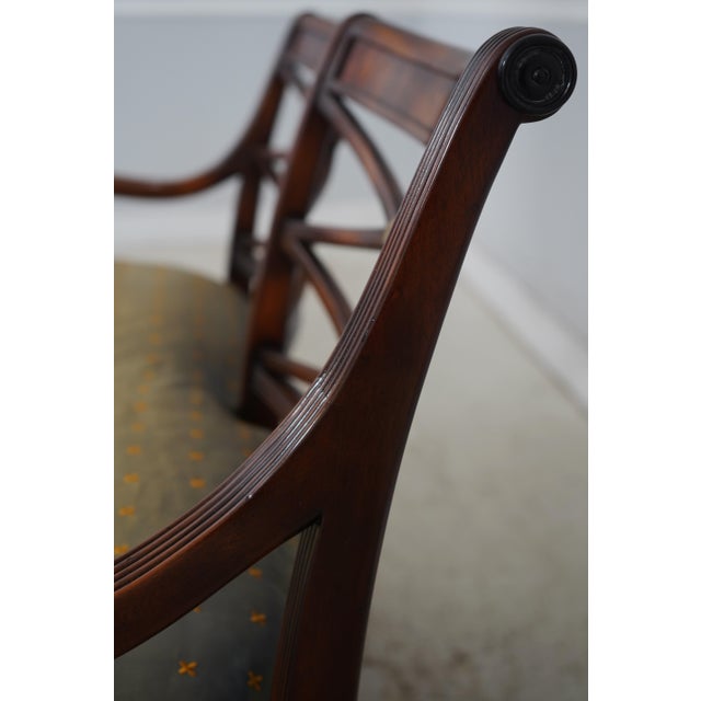 1980s Theodore Alexander Mahogany Regency Cane Seat Settee For Sale - Image 5 of 18