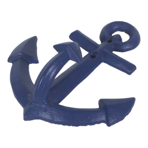 Vintage Cast Iron Anchor Hook Coastal Nautical Beach House Style Blue
