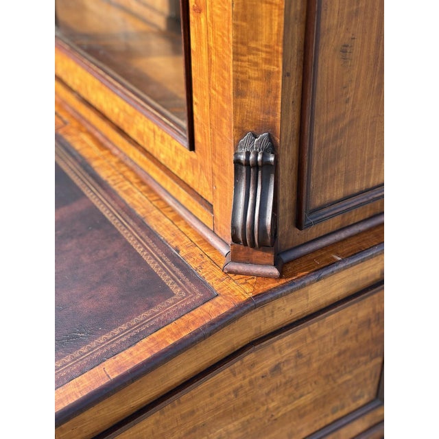 19th Century French Maple Bureau Bookcase, 1870s For Sale - Image 12 of 15