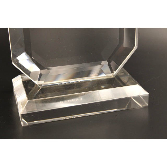 Vintage Ralph Lauren Bevelled Edge Glass Table Lamp For Sale - Image 13 of 14