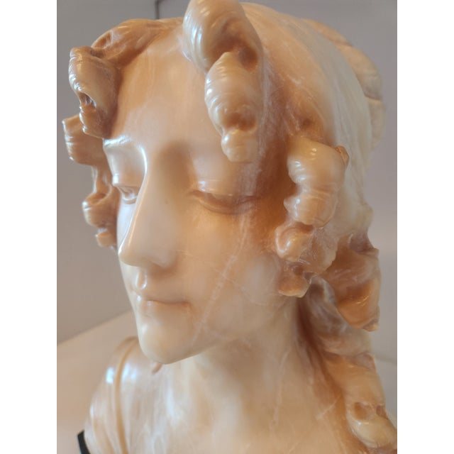 19th Century Extra Large Alabaster Bust For Sale - Image 4 of 11