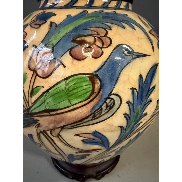 Middle Eastern Qajar Vase Converted to a Table Lamp, Late 1800s to Early 1900s For Sale - Image 4 of 10