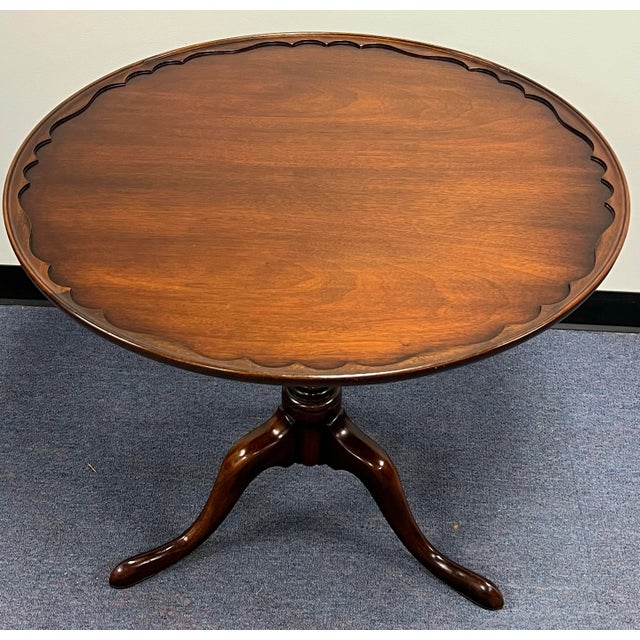Queen Anne Vintage Brandt Mahogany Queen Anne Style Tea Table For Sale - Image 3 of 10