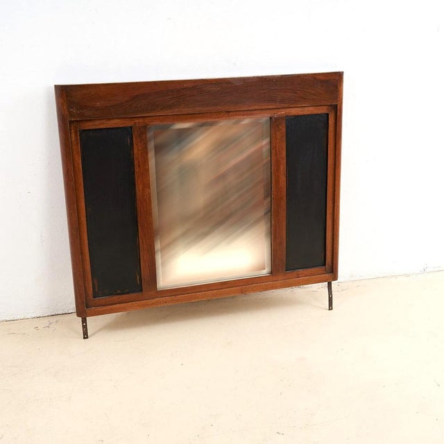 Floor Mirror with Wooden Frame For Sale - Image 4 of 4