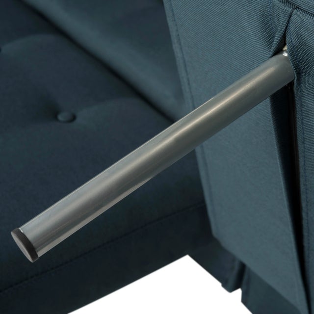 Wood Modern Foldable Futon Bed in Navy For Sale - Image 7 of 10