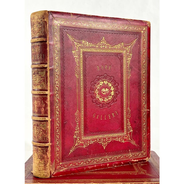 Rare Two Oversized Volume Set, the Doré Gallery: 250 Beautiful Engravings, Vol. I & II Gustave Doré c.1870 For Sale - Image 4 of 12