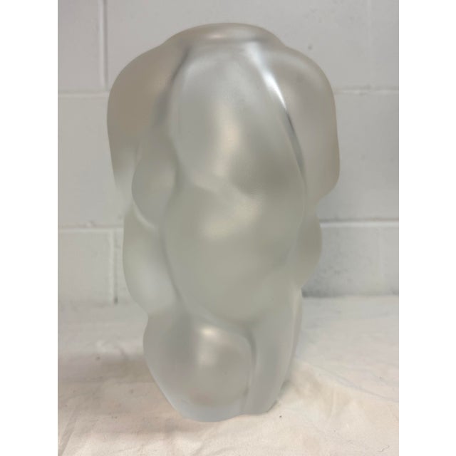 Transparent Handmade Per Sundberg for Orrefors Organic Form Frosted Art Glass Crystal Vase For Sale - Image 8 of 12