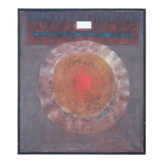 "Medallion" Circular Red Abstract For Sale