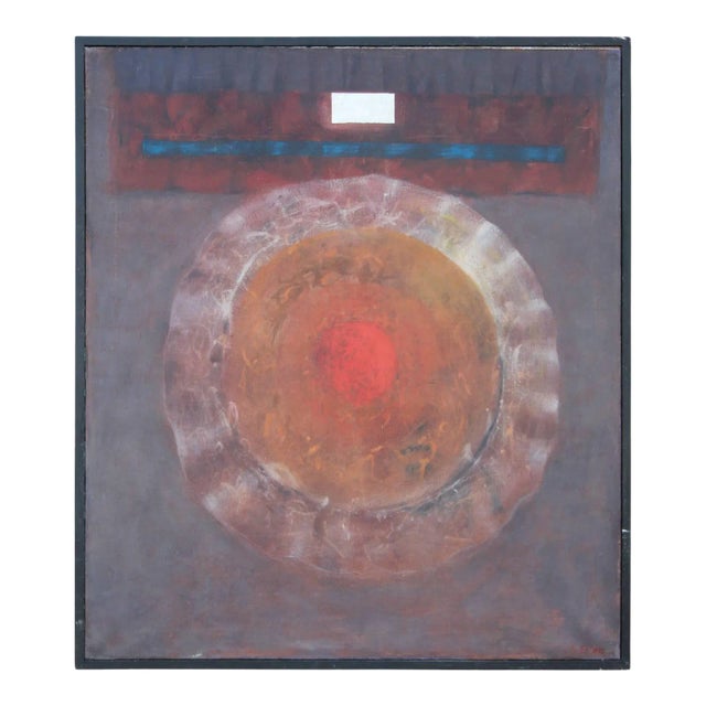 "Medallion" Circular Red Abstract For Sale