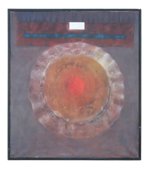 "Medallion" Circular Red Abstract