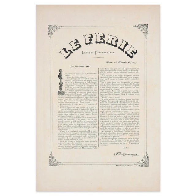 Christmas is an original lithography artwork realized by Antonio Manganaro, in 1871. Original lithograph, watercolored by...