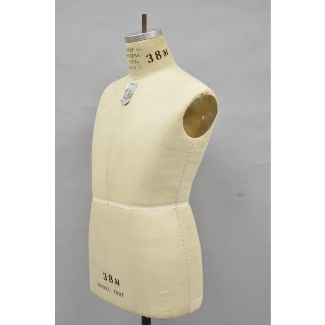 Vintage Modern Model Forms Dress Form Model 1987 Sz 38m on Cast Iron Base Stand For Sale - Image 13 of 16