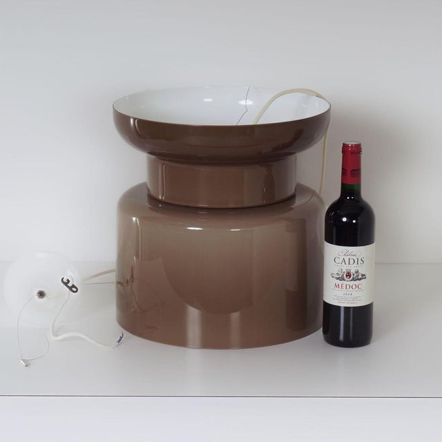 Brown Large Vintage Pendant Lamp by Filippo Mariucci for Guzzini, 1970s For Sale - Image 8 of 12