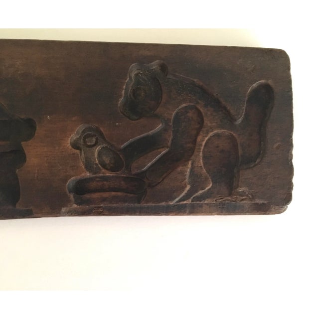 Figurative Antique Primitive Hand Carved Gingerbread Cookie Butter Mold For Sale - Image 3 of 10