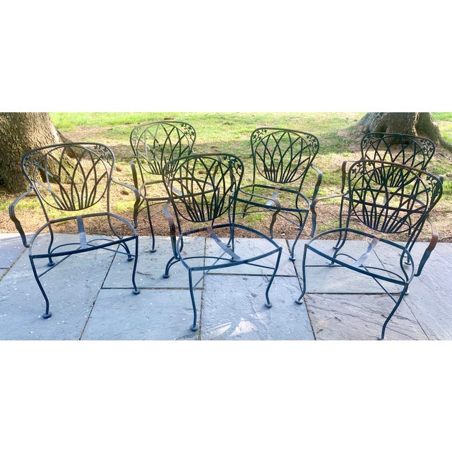 1960s Russell Woodard Cast Iron Patio Dining Chairs Set of 6 Chairish