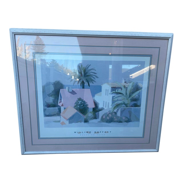 Late 20th Century William Buffett "Works on Paper" Custom Framed Coastal Pastel Poster Print For Sale