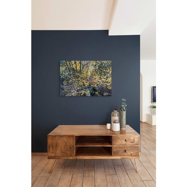 Impressionist Autumn's Glow Embraces the Heart by Deb Komitor | Oil on Cradle Board Landscape with Autumn Foliage For Sale - Image 3 of 5