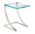 Contemporary Polished Nickel and Glass Side Table For Sale