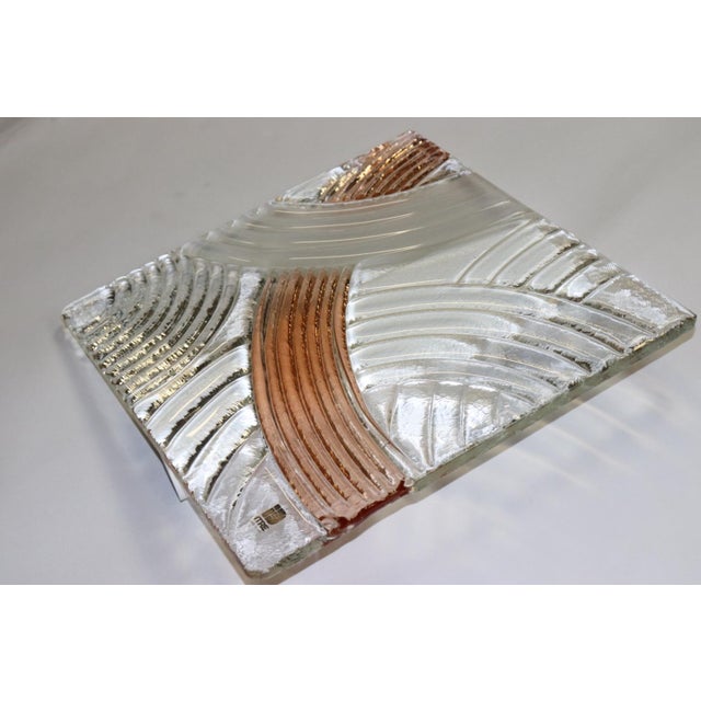 Late 20th Century Mid-Century Murano Hand Cast Glass Panel For Sale - Image 5 of 8