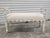 Shabby Chic Juliet Antique White Upholstered Carved Wood Linen Bench For Sale - Image 3 of 11