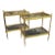 Pair of Jansen Manner Brass and Black Glass Tables For Sale