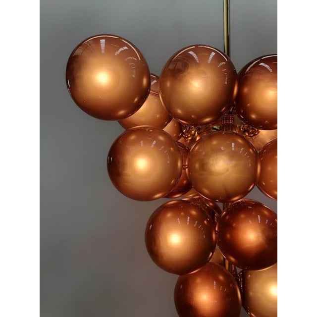 Amethyst 21st Century Italian Grappolo Polished Brass Frosted Amethyst Murano Glass Chandelier by Fabio LTD For Sale - Image 8 of 8