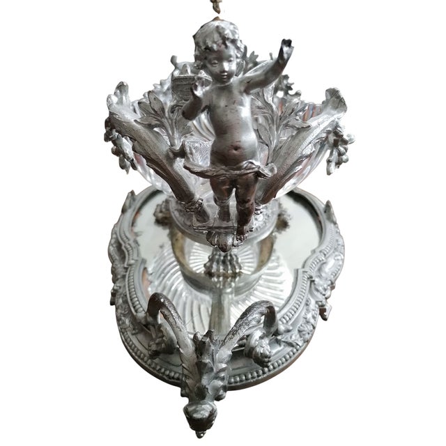 Antique Centerpiece with Cherubs, Set of 3 For Sale - Image 7 of 11