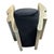 Art Deco 1970s Pair of Art Deco Club Chairs Silver Leaf Over Wood With Black Velvet Seat For Sale - Image 3 of 5