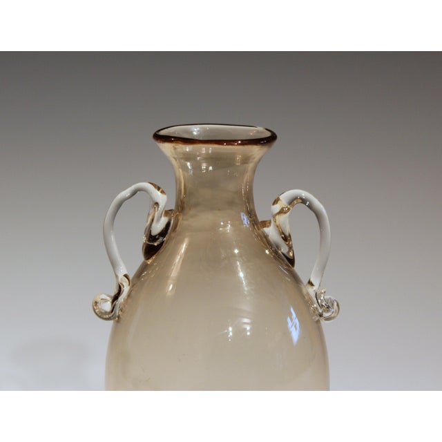 Tan 1920s Vittorio Zecchin for Cappellin & Venini Murano Glass Vase For Sale - Image 8 of 11