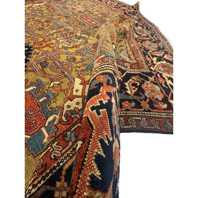 Textile Pasargad DC Persian Fine Hand Knotted Antique Serapi Rug For Sale - Image 7 of 8