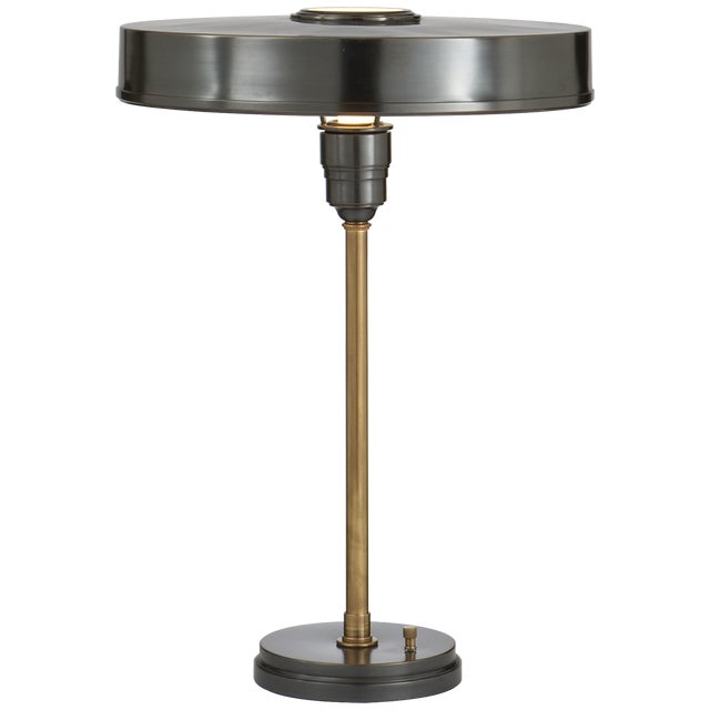 Modern Thomas O'Brien for Visual Comfort Signature Carlo Table Lamp in Bronze & Hand-Rubbed Antique Brass For Sale - Image 3 of 6