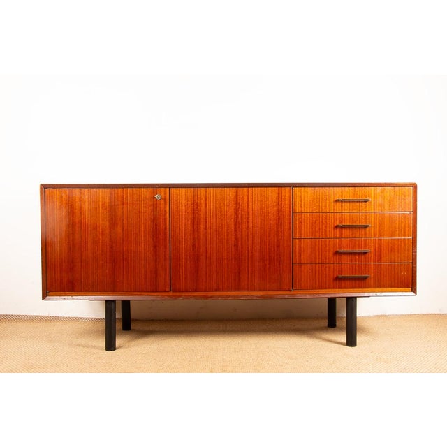 Modern French Style Modernist Sideboard in Rosewood by Tricoire and Vecchione for Meubles TV, 1960s For Sale - Image 3 of 18