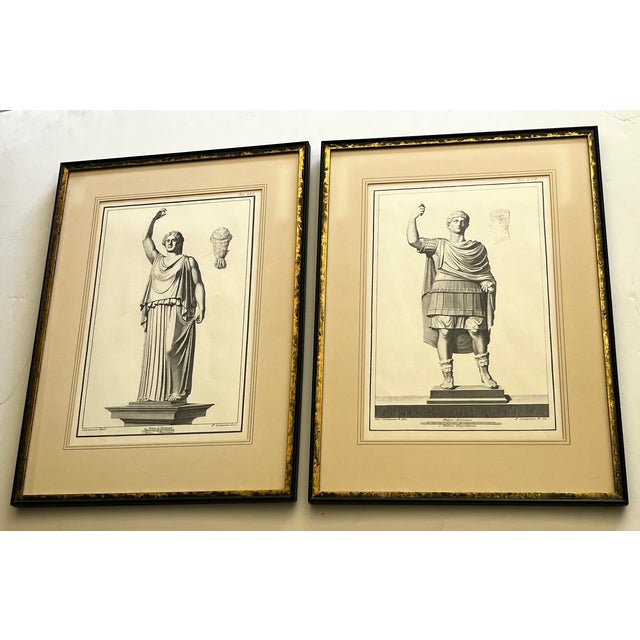 Neoclassical Pair of Original Etchings of Ancient Roman Statues,18th Century Attributed to Pietro and Ferdinando Campana For Sale - Image 3 of 18