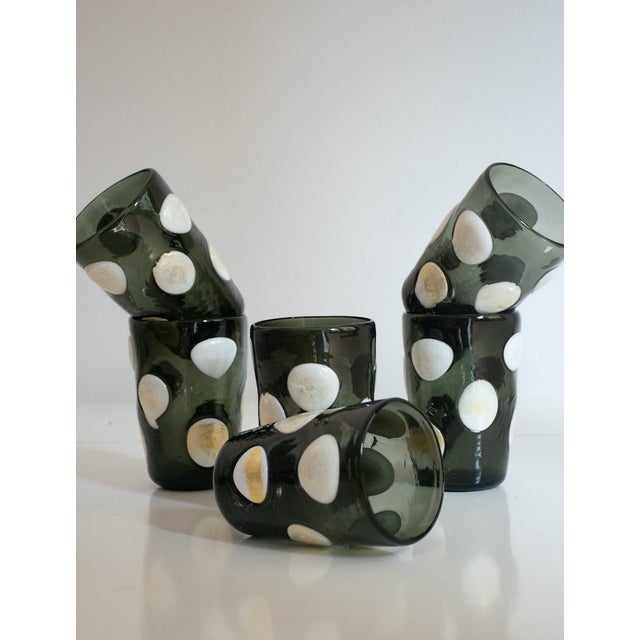 Gold Vintage Tequila Drinking Set in Murano Glasses by Mariana Iskra for Ribes Studio, 2004, Set of 6 For Sale - Image 8 of 12