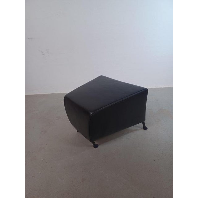 Animal Skin Windy Ottoman in Black Leather by Gijs Papavoine for Montis, 1990s For Sale - Image 7 of 8