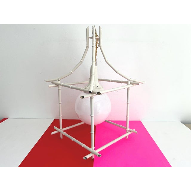 Metal 1960s Italian Bamboo Pagoda Light For Sale - Image 7 of 18
